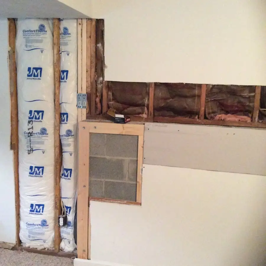 Wall insulation replacement during Basement Flood Cleanup in Mayfair